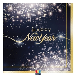 16 Tovaglioli 33 x 33 cm Happy New Year Glamour