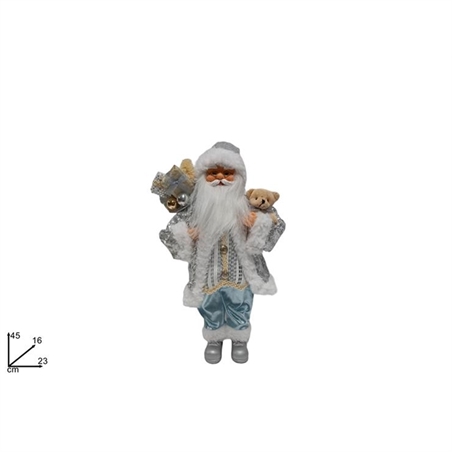 Babbo Natale 45 Cm Giacca Pailletes Silver