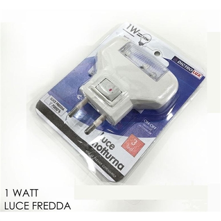 Luce Notturna con tasto ON-OFF 1 W Luce Fredda