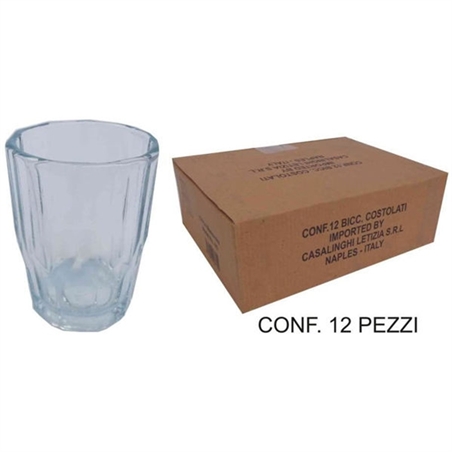 Bicchieri in Vetro Costolati 12 pezzi