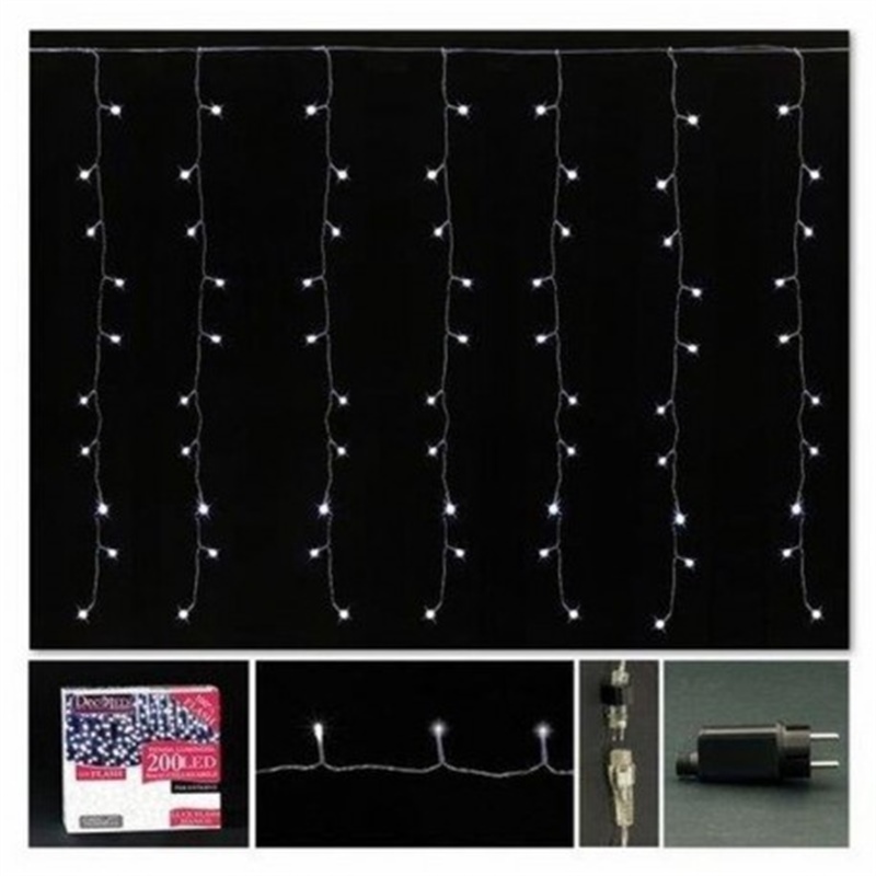 Tenda luminosa a led con Flash cascata da esterno decorazione natalizia 4 x h 1 mt