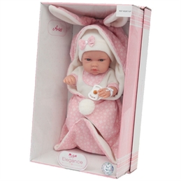 Bebè 33 cm coperta con orecchie Rosa