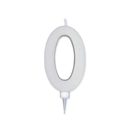 Candela Max  Bianco Glitter 15 cm