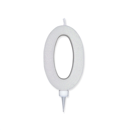 Candela Max  Bianco Glitter 15 cm