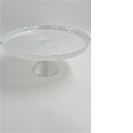 Alzata Righe 28 Cm x 12 Cm Colore Bianco Lustro