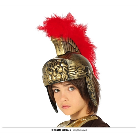 Casco Romano oro con piuma