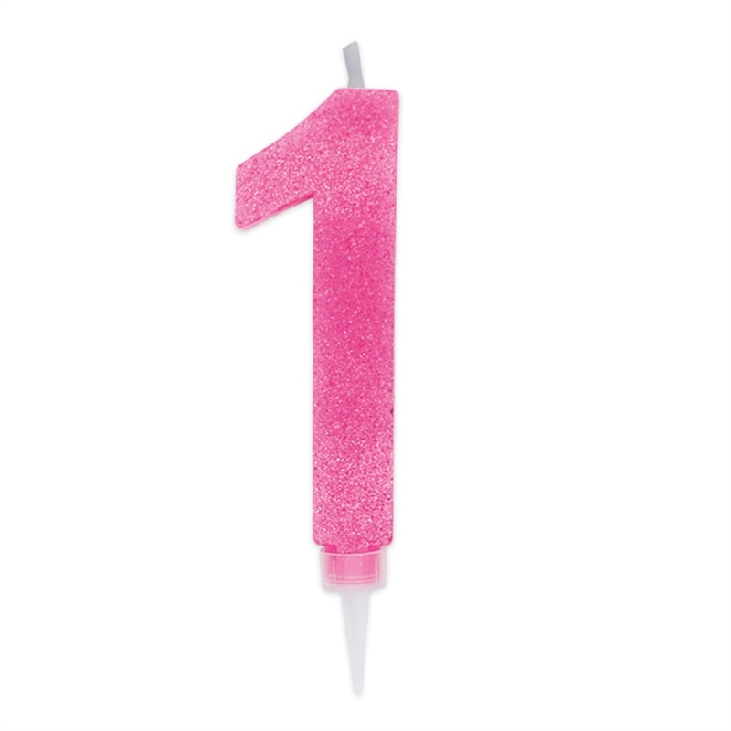 Candela Max Fucsia Glitter 15 cm