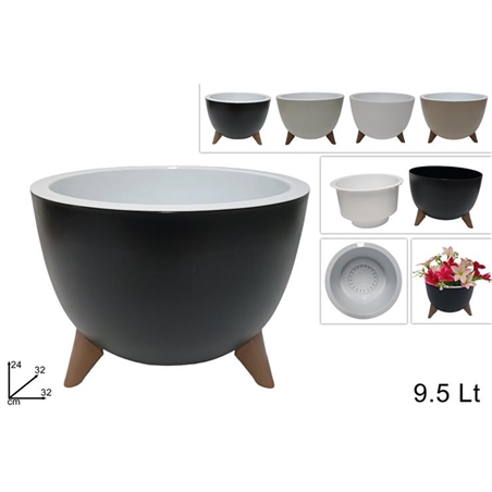 Vaso Portapianti Tripiedi 9.5 Lt Colore Assortiti