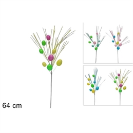 Stelo 64 Cm Con Uova Glitterate Colori Assortiti