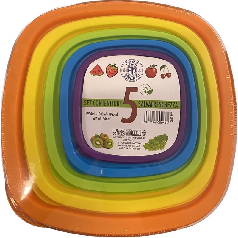 Contenitore Salva Freschezza Set Da 5 Pezzi 