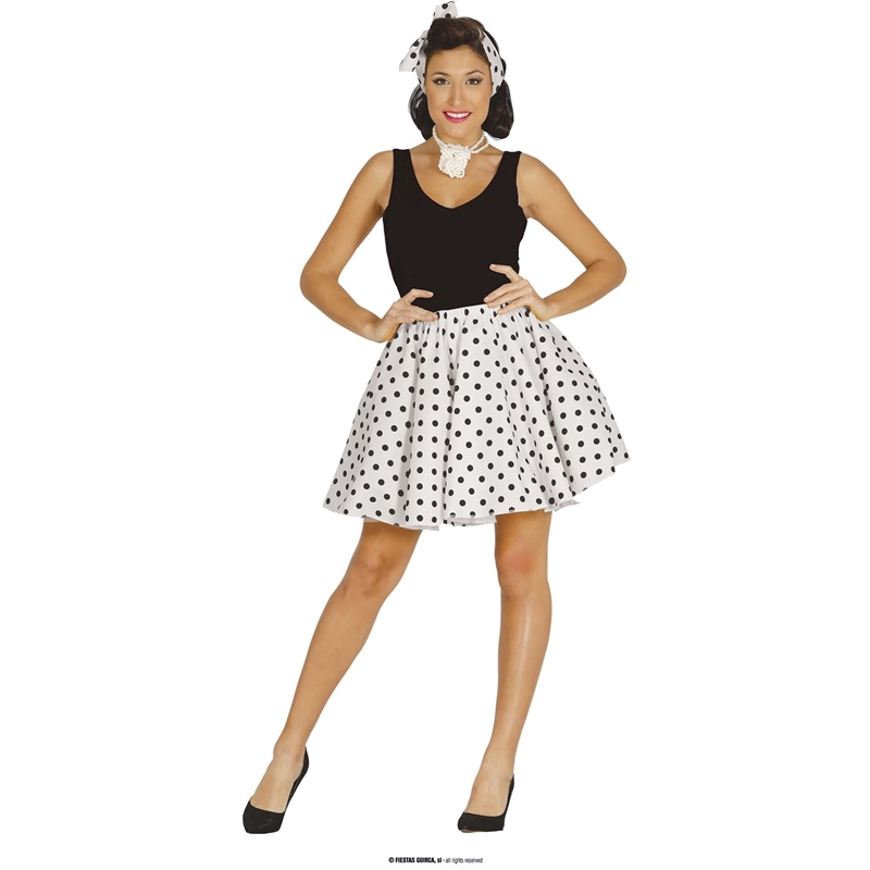 Set Pin Up anni 50 bianco a pois 42/44