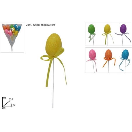 Spilloni Uova Glitterate Set Da 12 Pezzi