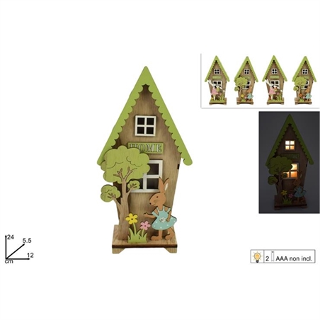 Casetta Legno Pasquale Con Luci