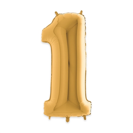 Palloncino Mylar Oro 40″ Numero 1 Cm 100