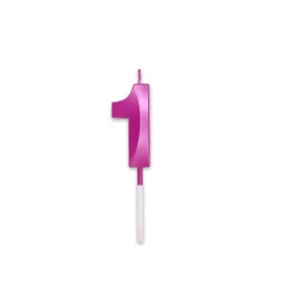 Candelina Prestige Fucsia Metal 9 cm numero 1