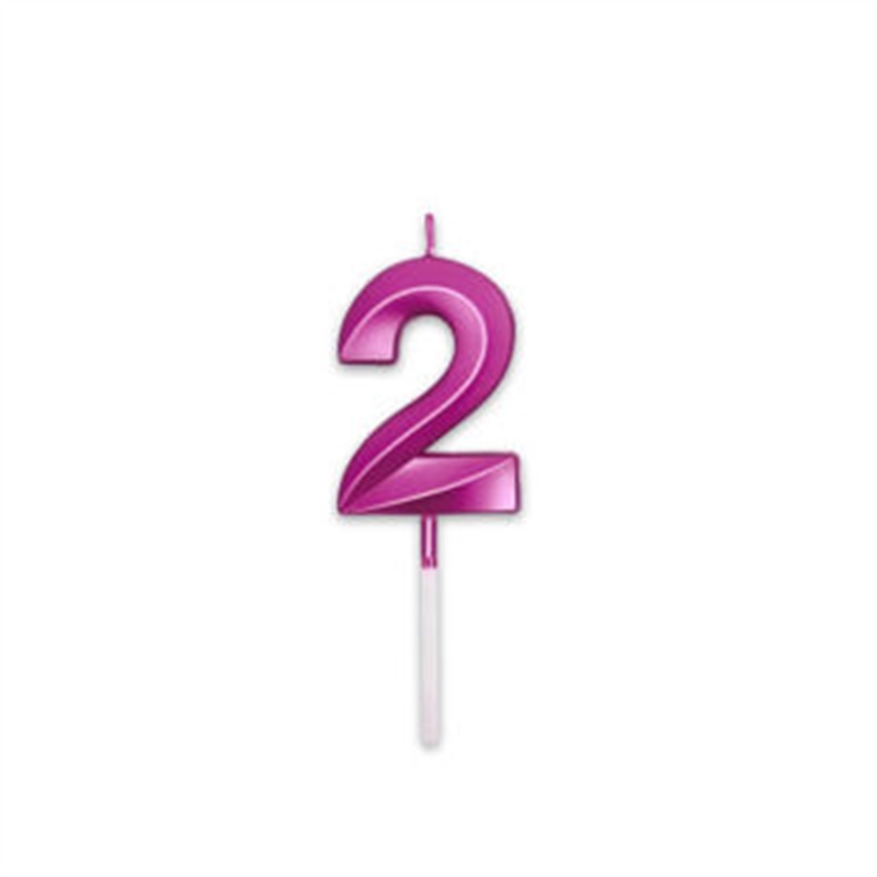 Candelina Prestige Fucsia Metal 9 cm numero 2
