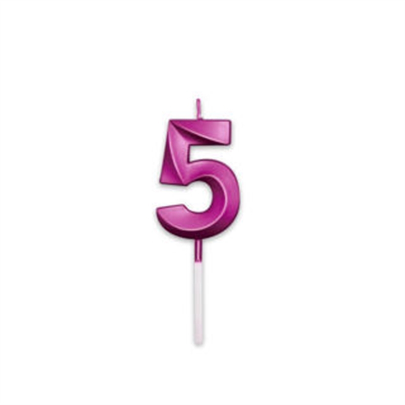 Candelina Prestige Fucsia Metal 9 cm numero 5