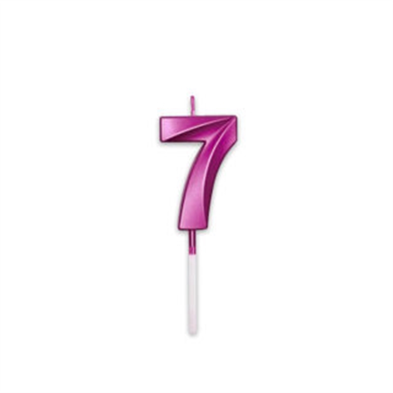 Candelina Prestige Fucsia Metal 9 cm numero 7