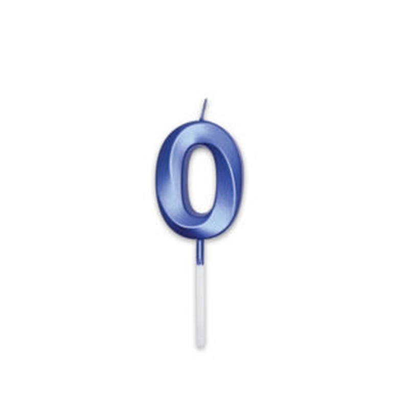 Candelina Prestige Blu Metal 9 cm numero 0