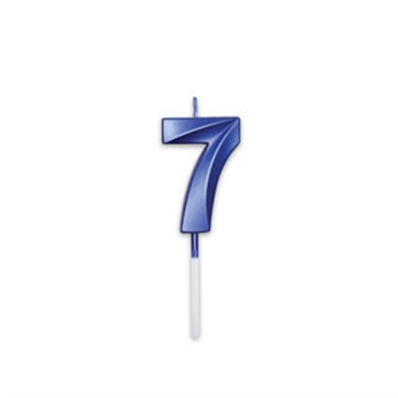 Candelina Prestige Blu Metal 9 cm numero 7