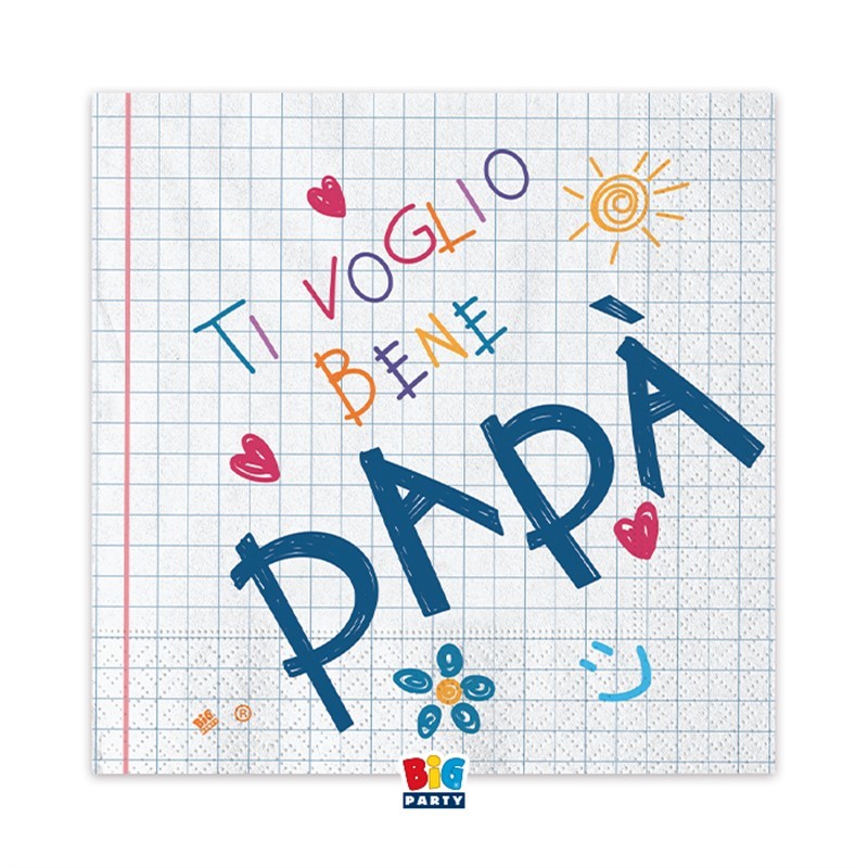 16 Tovaglioli 33 x 33 cm Auguri Papà