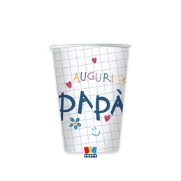 6 Bicchieri 200 cc Auguri Papà