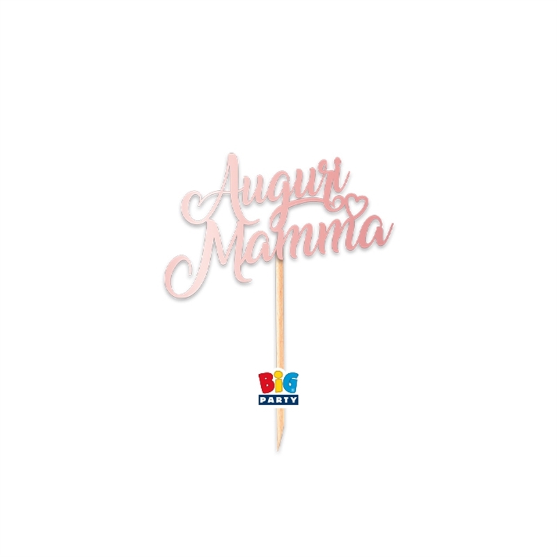 Mini Cake Topper in carta 8 x 14 cm Auguri Mamma