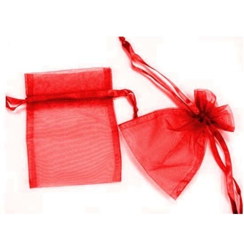 10 Sacchetti Organzina 10x12 Rosso