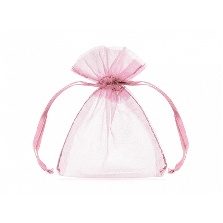 10 Sacchetti Organzina 10x12 Rosa