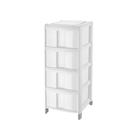 Cassettiera Bambù Medium Con 4 Cassetti Alti
