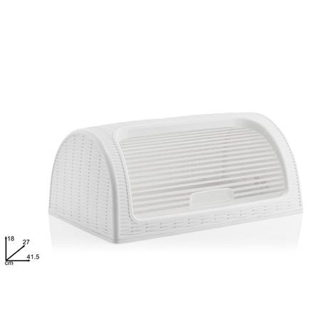 PORTAPANE IN PLASTICA EFFETTO RATTAN BIANCO (WHITE)