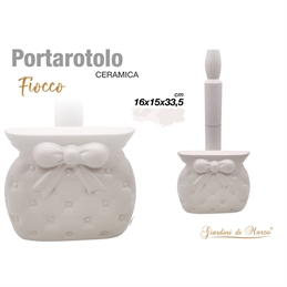 Porta Rotolo Fiocco Bianco