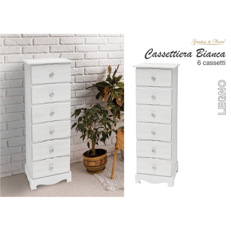 Settimino 6 Cassetti Bianco