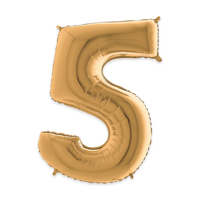 Palloncino Mylar Oro 40″ Numero 5