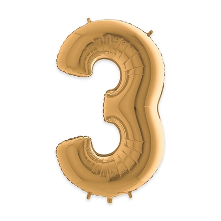 Palloncino Mylar Oro 40″ Numero 3