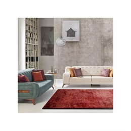 Tappeto Trend Da Salotto Moderno Tinta Unita Rosso 133 X 190