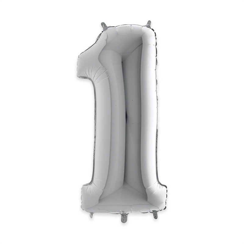 Palloncino Mylar Argento 40″ Numero 1