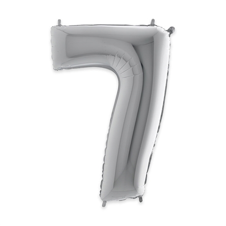 Palloncino Mylar Numero 5 cm. 102 (40") Argento