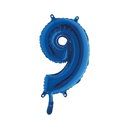 Palloncino Mylar Blu 14″ Numero 9
