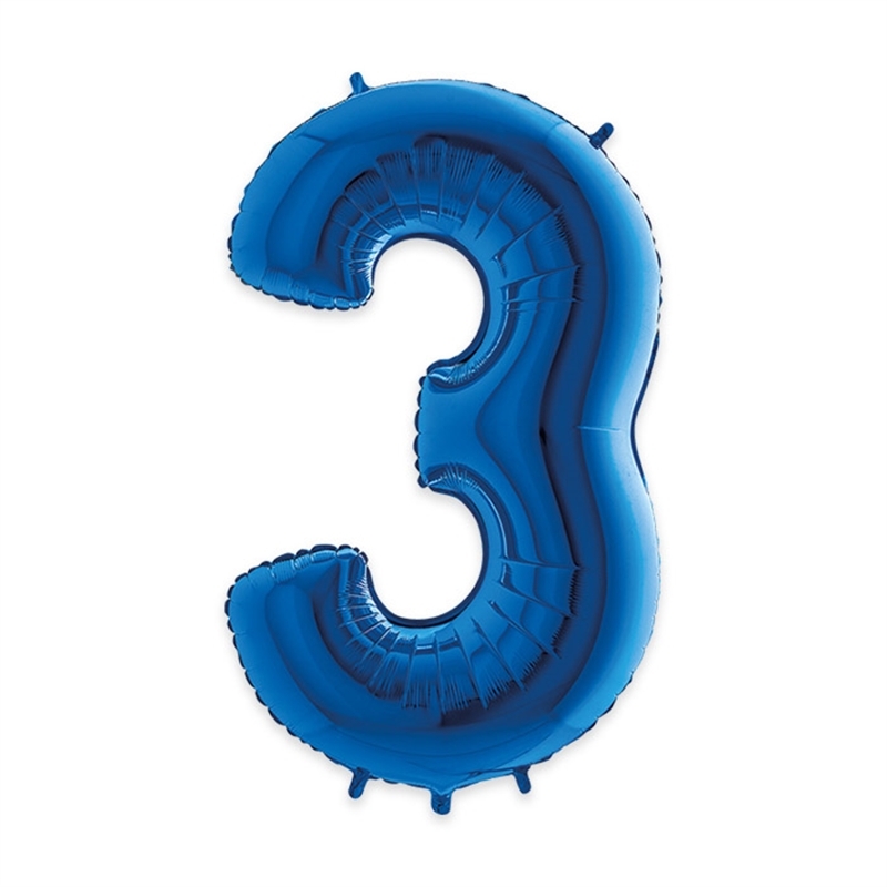 Palloncino Mylar Blu 40" Cm 102 Numero 3