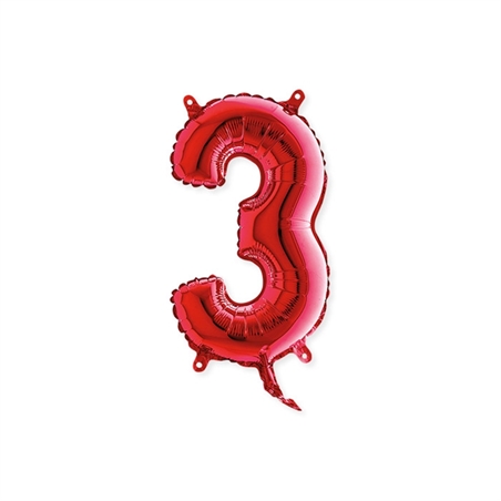 Palloncino Mylar Rossi 14″ Numero 3