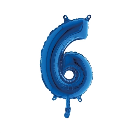 Palloncino Mylar Blu 14″ Numero 6