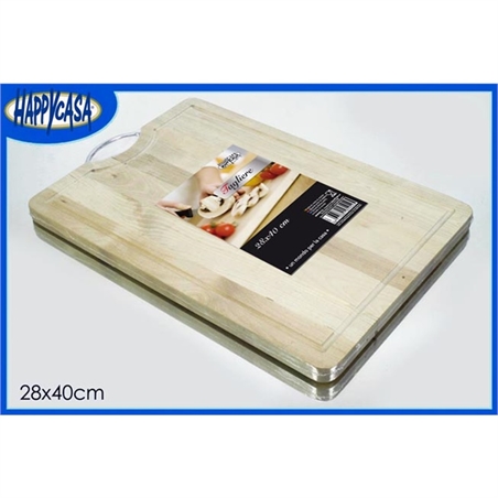 Tagliere In Legno Con Manico In Acciaio