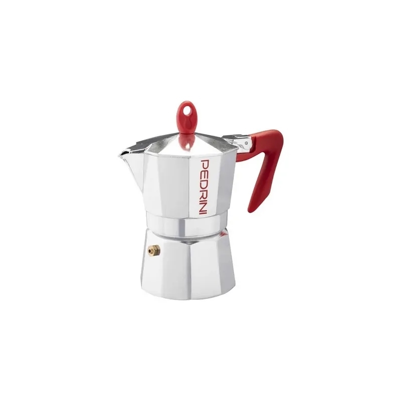 Caffettiera Pedrini Manico Rosso 3 Tz
