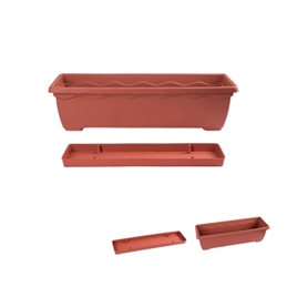 Vaso Balconiera Con Sottovaso In Polipropilene Da 40 Cm 
