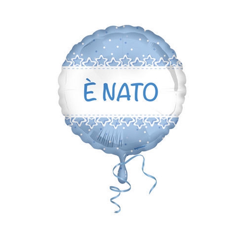 Palloncino Mylar 18'' 45 cm E' Nato stelle azzurro