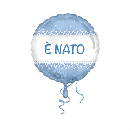 Palloncino Mylar 18'' 45 cm E' Nato stelle azzurro