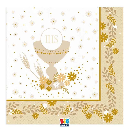 Tovaglioli 33x33 cm Comunione 16 pezzi