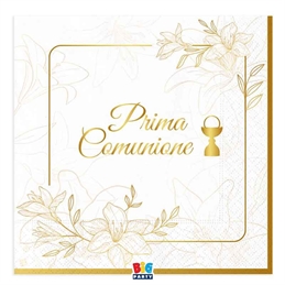 Tovaglioli 33x33 cm Comunione Elegant 16 pezzi