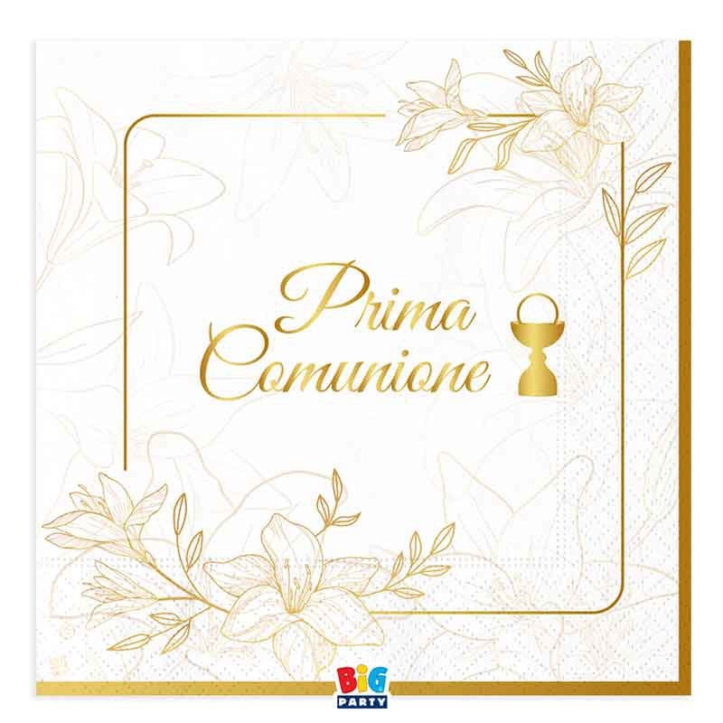 Tovaglioli 33x33 cm Comunione Elegant 16 pezzi